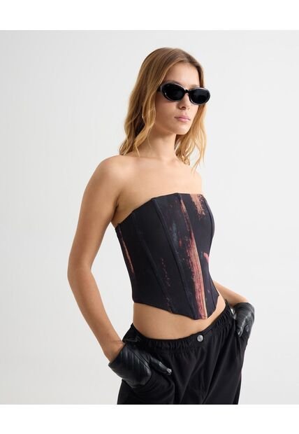 Camiseta  Para Mujer Straple Color Negro Marca Seven Seven #28096299