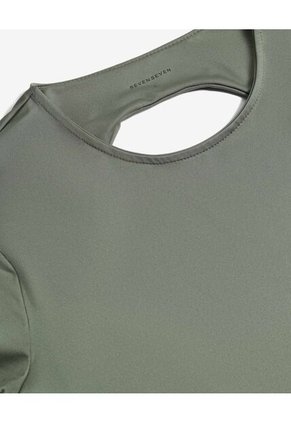 Crop Top Con Escote Trasero  Para Mujer Verde Seven Seven