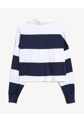 Buzo Polo Crop  Para Mujer Azul Seven Seven