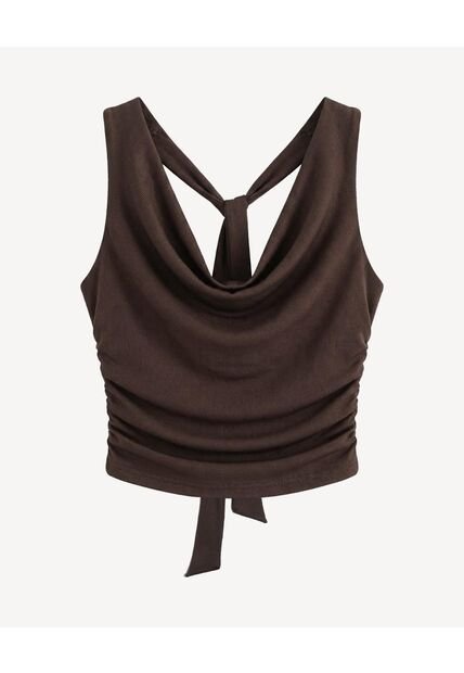 Camiseta  Para Mujer Manga Sisa Moda Color Café Marca Seven Seven #28096634