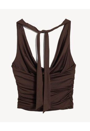 Camiseta  Para Mujer Manga Sisa Moda Color Café Marca Seven Seven #28096634