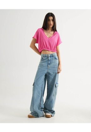 Jean Para Mujer Wide-Leg Color Azul Marca Seven Seven #28160939