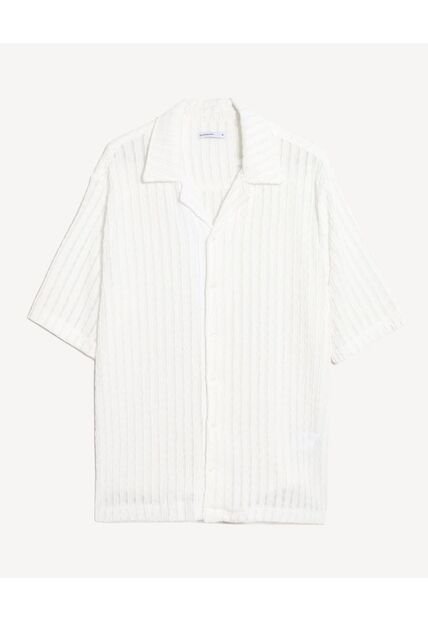 Camisa  Para Hombre Manga Corta Sin Bolsillo Cuello R Color Blanco Marca Seven Seven #45012253