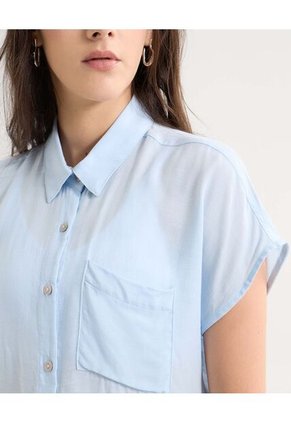 Blusa Camisera  Para Mujer Azul Seven Seven