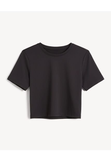 Camiseta  Para Mujer Manga Corta Cuello Redondo Color Negro Marca Seven Seven #28096498