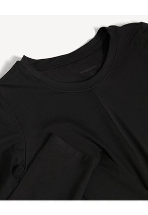 Camiseta  Para Mujer Manga Larga Cuello Redondo Color Negro Marca Seven Seven #28096501