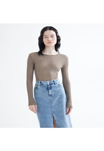 Camiseta Para Mujer Manga Larga Color Verde  Marca Seven Seven #28095591 Seven Seven