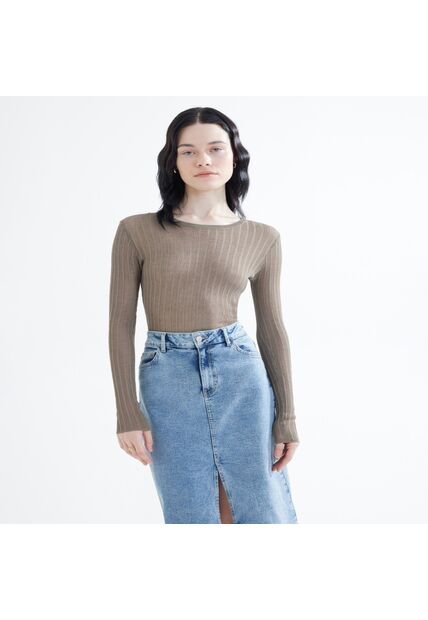 Camiseta Para Mujer Manga Larga Color Verde  Marca Seven Seven #28095591