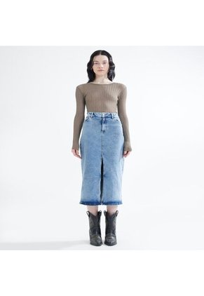 Camiseta Para Mujer Manga Larga Color Verde  Marca Seven Seven #28095591