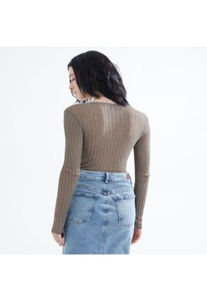 Camiseta Para Mujer Manga Larga Color Verde  Marca Seven Seven #28095591