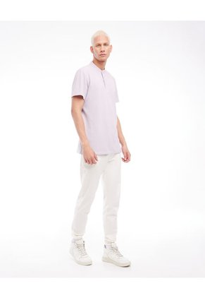 Polo Cuello Mao Sin Bolsillo Hombre Seven Poliéster Morado 45110748-40026