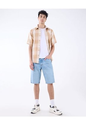 Camisa A Cuadros  Para Hombre Café Seven Seven