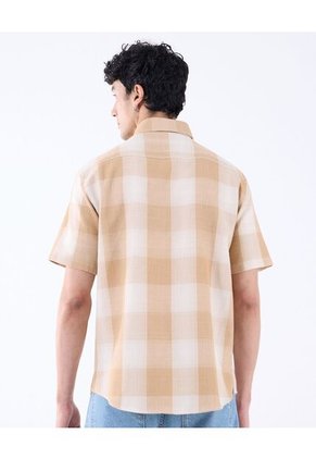 Camisa A Cuadros  Para Hombre Café Seven Seven