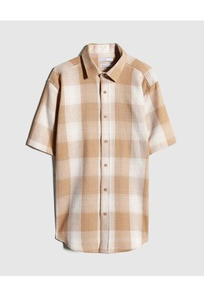 Camisa A Cuadros  Para Hombre Café Seven Seven