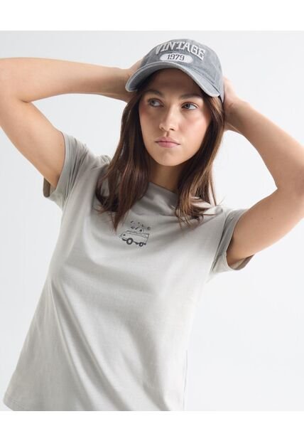 Camiseta Para Mujer Manga Corta Cuello Redondo Color Beige Marca Seven Seven #28096226