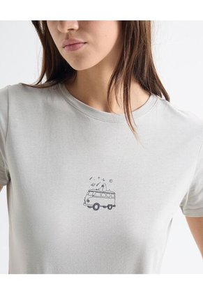 Camiseta Para Mujer Manga Corta Cuello Redondo Color Beige Marca Seven Seven #28096226