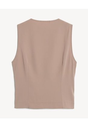 Chaleco  Para Mujer Plano Color Taupe Marca Seven Seven #28250161