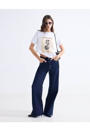 Camiseta Estampada Contemporary Art  Para Mujer Blanco Seven Seven