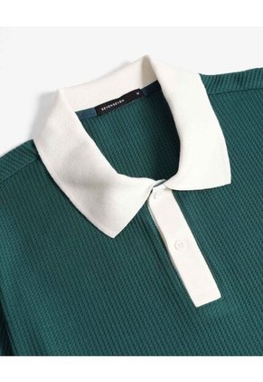 Polo  Para Hombre Cuello Tejido Sin Bolsillo Color Verde Marca Seven Seven #45110974