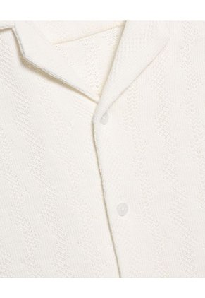 Camisa Para Hombre Manga Corta Color Crema Marca Seven Seven #45012055