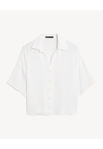 Blusa  Para Mujer Manga Corta Color Blanco Marca Seven Seven #28127536