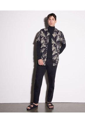 Camisa Para Hombre Manga Corta Color Cafe Marca Seven Seven #45011793