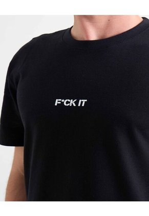 Camiseta Estampado F*Ck It  Para Hombre Negro Seven Seven