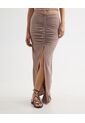 Falda Maxi Efecto Drapeado  Para Mujer Beige Seven Seven de Seven Seven