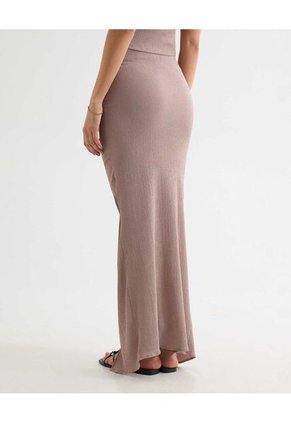 Falda Maxi Efecto Drapeado  Para Mujer Beige Seven Seven