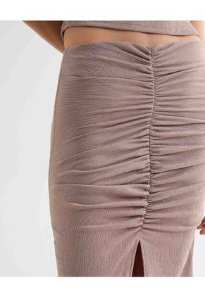 Falda Maxi Efecto Drapeado  Para Mujer Beige Seven Seven