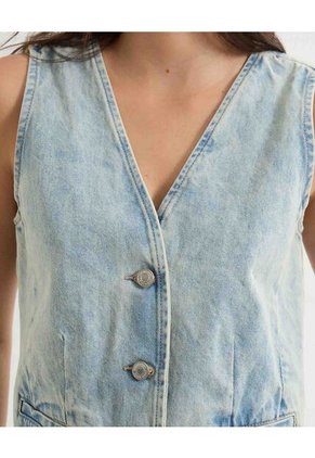 Chaleco Para Mujer Plano Color Azul Marca Seven Seven #28250125