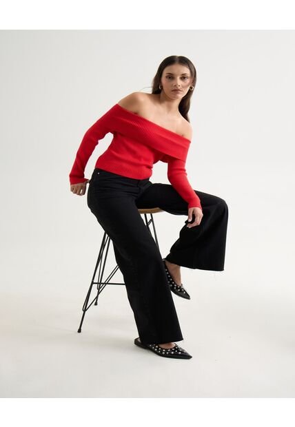 Jean Para Mujer Wide-Leg Color Negro Marca Seven Seven #28160930