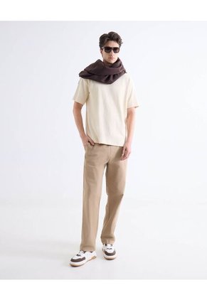 Camiseta  Para Hombre Manga Corta Cuello Redondo Color Crema Marca Seven Seven #45092846