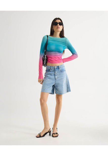 Short Para Mujer Multiusos Plano Color Azul Marca Seven Seven #28191088