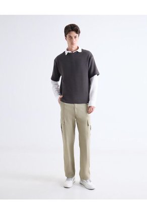 Camiseta  Para Hombre Manga Corta Cuello Redondo Color Gris Marca Seven Seven #45092833