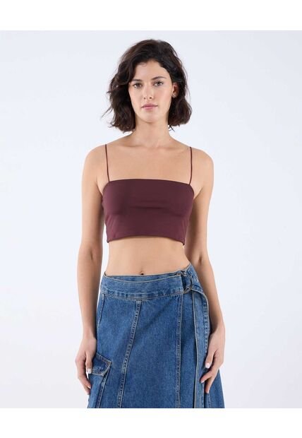 Camiseta Para Mujer Manga Sisa Color Vino Marca Seven Seven #28096052