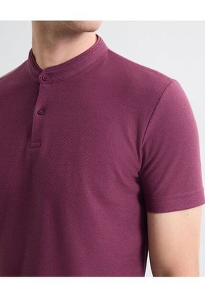 Polo Para Hombre Cuello Mao  Color Vino Marca Seven Seven #45110875