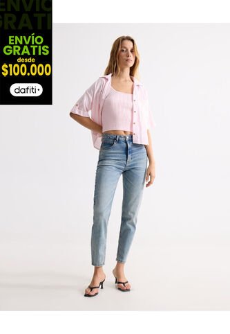 Jean Para Mujer Mom Color Azul Marca Seven Seven #28160961 Seven Seven