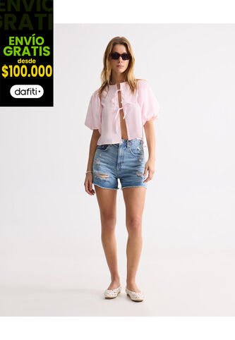 Short Para Mujer Multiusos Plano Color Azul Marca Seven Seven #28191103 Seven Seven