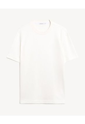 Camiseta Texturizada En Rib Para Hombre Blanco Seven Seven