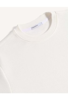 Camiseta Texturizada En Rib Para Hombre Blanco Seven Seven