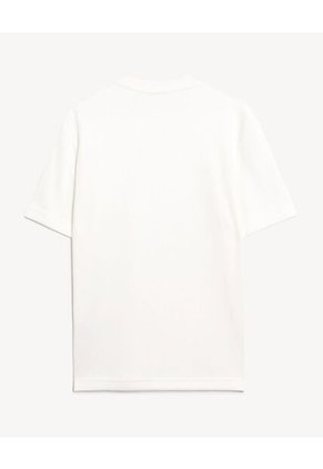 Camiseta Texturizada En Rib Para Hombre Blanco Seven Seven