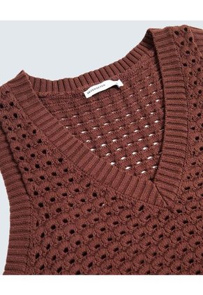 Camiseta Para Mujer Manga Sisa Cuello V Color Café Marca Seven Seven #28096248