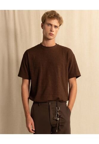 Camiseta  Para Hombre Manga Corta Cuello Redondo Color Café Marca Seven Seven #45092855 Seven Seven