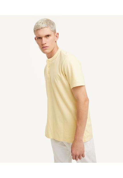 Polo Cuello Mao Sin Bolsillo Hombre Seven Poliéster Amarillo 45110711-1103