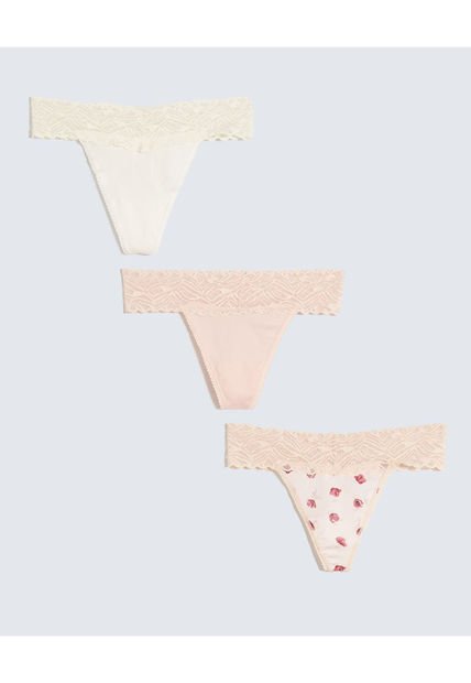 Panty Para Mujer Tanga Color Rosado Marca Seven Seven #28800092