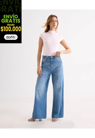 Jean Para Mujer Wide-Leg Color Azul Marca Seven Seven #28160950 Seven Seven