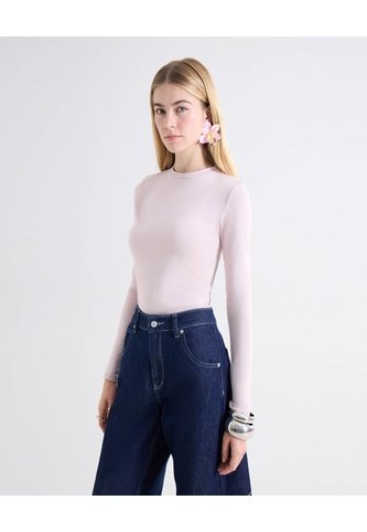Camiseta Manga Larga Ajustada  Para Mujer Rosado Seven Seven Seven Seven