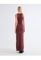 Vestido Jacquard Bicolor Largo  Para Mujer Vino Seven Seven de Seven Seven