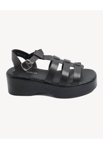 Sandalias De Plataforma  Para Mujer Negro Seven Seven Seven Seven